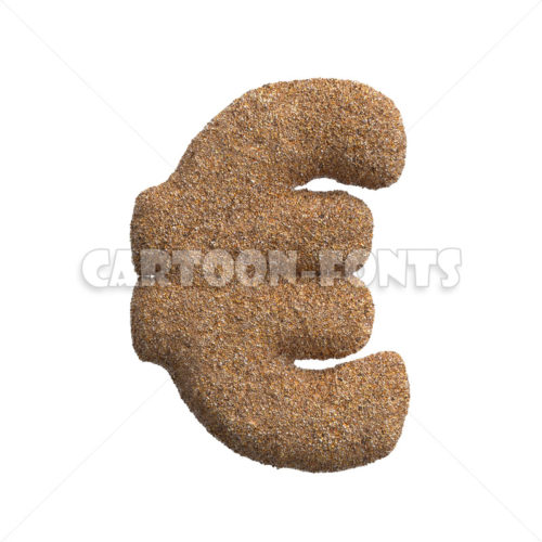 Sand euro Money - 3d Money symbol - Cartoon fonts - High quality 3d letters and signs illustrations
