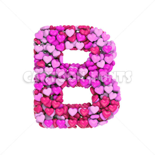 Valentine's day character B - Uppercase 3d letter - Cartoon fonts - High quality 3d letters and signs illustrations