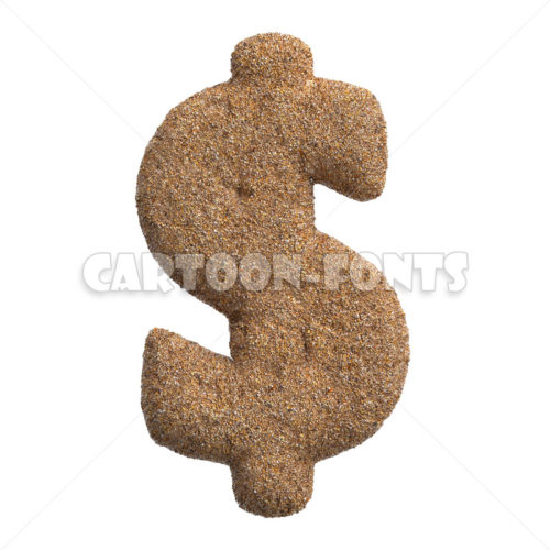 sandy dollar money - 3d Currency symbol - Cartoon fonts - High quality 3d letters and signs illustrations