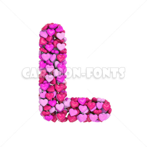 Valentine letter L - Upper-case 3d font - Cartoon fonts - High quality 3d letters and signs illustrations