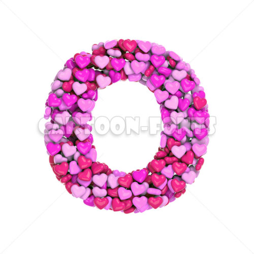 Valentine's day character O - Upper-case 3d letter - Cartoon fonts - High quality 3d letters and signs illustrations