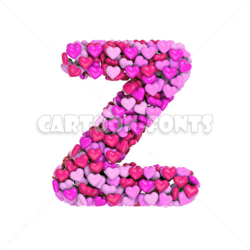 Love character Z - large 3d letter - Cartoon fonts - High quality 3d letters and signs illustrations
