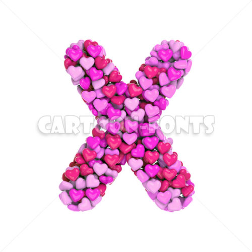 Love font X - Large 3d character - Cartoon fonts - High quality 3d letters and signs illustrations