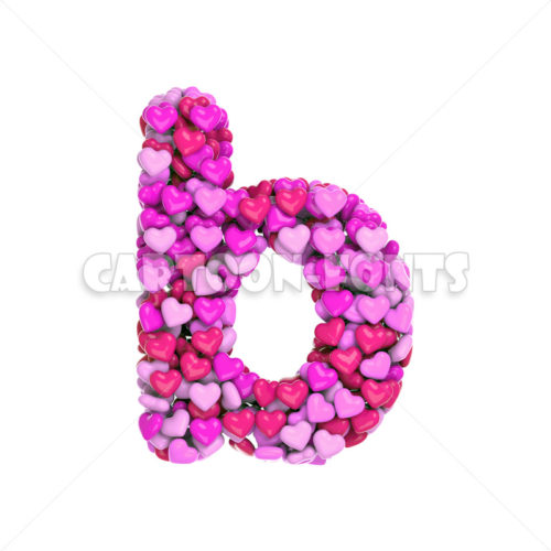 Love font B - lowercase 3d character - Cartoon fonts - High quality 3d letters and signs illustrations