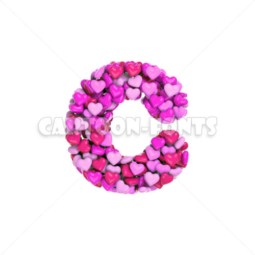 Love letter C - Lower-case 3d font - Cartoon fonts - High quality 3d letters and signs illustrations