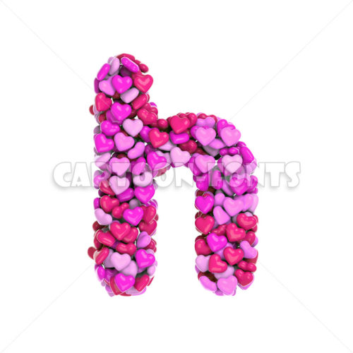 Valentine character H - Lowercase 3d font - Cartoon fonts - High quality 3d letters and signs illustrations
