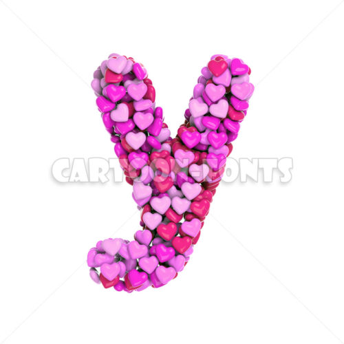 Valentine font Y - Minuscule 3d character - Cartoon fonts - High quality 3d letters and signs illustrations