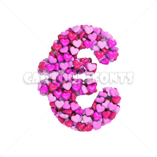 Valentine euro Money - 3d Money symbol - Cartoon fonts - High quality 3d letters and signs illustrations