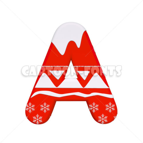 Xmas font A - Large 3d letter - Cartoon fonts - High quality 3d letters and signs illustrations