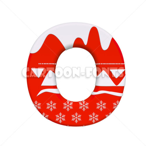 Santa Claus character O - Upper-case 3d letter - Cartoon fonts - High quality 3d letters and signs illustrations