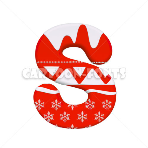 Xmas character S - large 3d font - Cartoon fonts - High quality 3d letters and signs illustrations