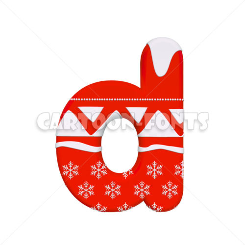 Christmas character D - Lower-case 3d letter - Cartoon fonts - High quality 3d letters and signs illustrations