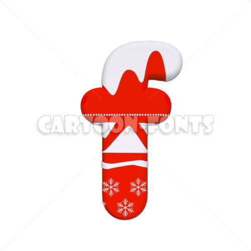 Xmas character F - Lower-case 3d letter - Cartoon fonts - High quality 3d letters and signs illustrations