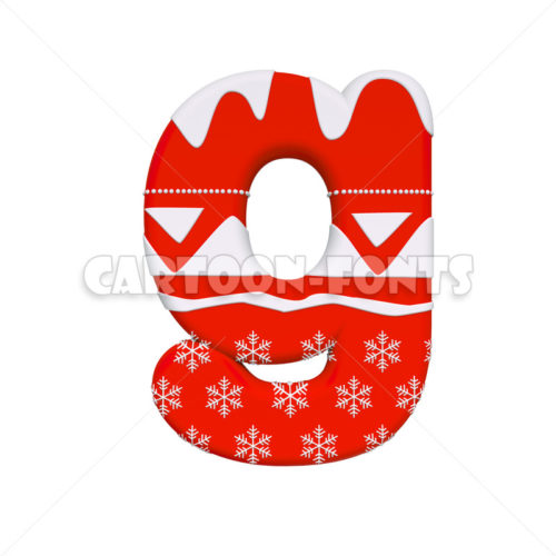 Xmas letter G - Minuscule 3d font - Cartoon fonts - High quality 3d letters and signs illustrations