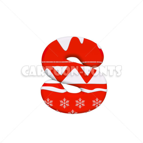 Christmas character S - Small 3d letter - Cartoon fonts - High quality 3d letters and signs illustrations