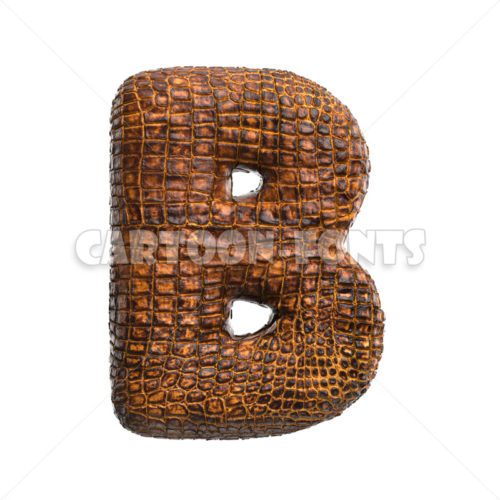 crocodile leather character B - Uppercase 3d letter - Cartoon fonts - High quality 3d letters and signs illustrations