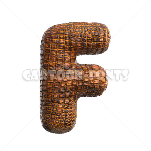 reptile character F - Large 3d letter - Cartoon fonts - High quality 3d letters and signs illustrations
