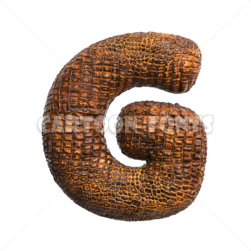 reptile letter G - Uppercase 3d character - Cartoon fonts - High quality 3d letters and signs illustrations