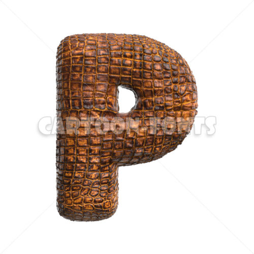 crocodile letter P - large 3d character - Cartoon fonts - High quality 3d letters and signs illustrations