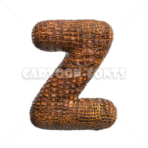 alligator skin character Z - large 3d letter - Cartoon fonts - High quality 3d letters and signs illustrations