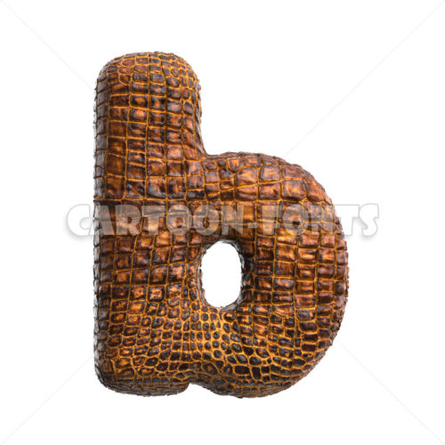 alligator skin font B - lowercase 3d character - Cartoon fonts - High quality 3d letters and signs illustrations