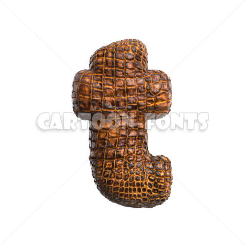 crocodile letter T - lowercase 3d letter - Cartoon fonts - High quality 3d letters and signs illustrations