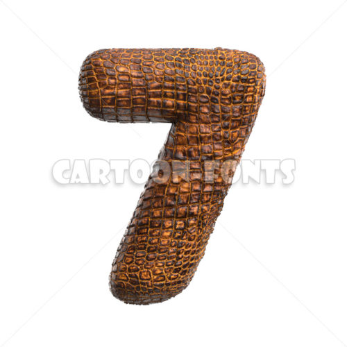 alligator skin numeral 7 - 3d digit - Cartoon fonts - High quality 3d letters and signs illustrations