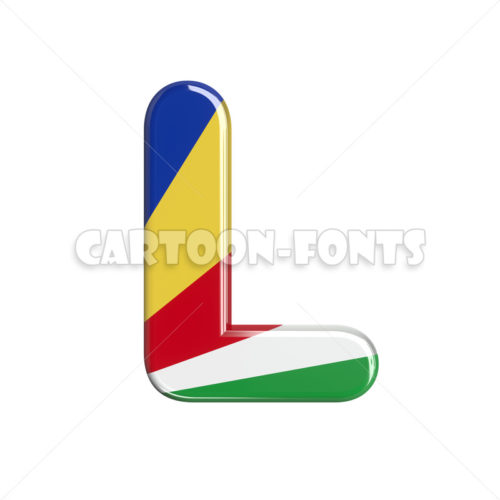 Seychelles letter L - Upper-case 3d font - Cartoon fonts - High quality 3d letters and signs illustrations