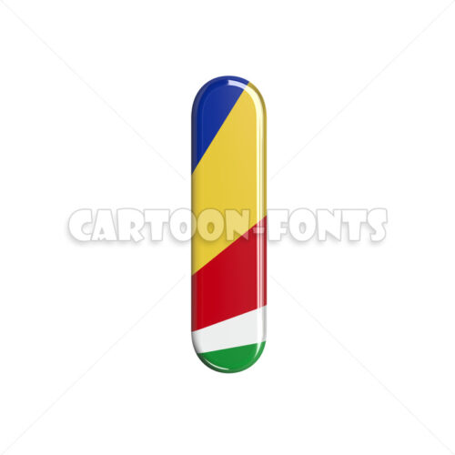seychellois flag font L - Lower-case 3d letter - Cartoon fonts - High quality 3d letters and signs illustrations