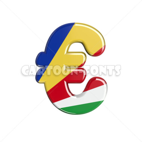 Seychelles euro Money - 3d Money symbol - Cartoon fonts - High quality 3d letters and signs illustrations