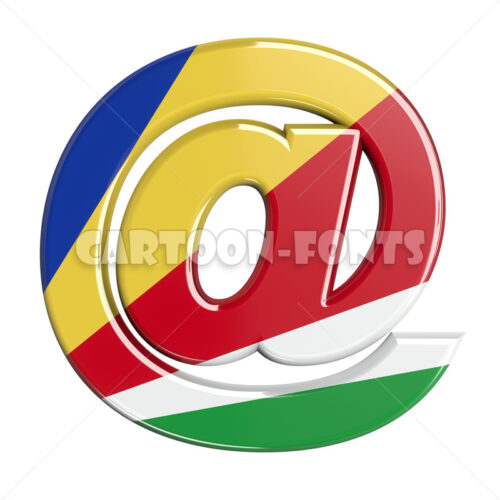 seychellois flag email sign - 3d sign - Cartoon fonts - High quality 3d letters and signs illustrations