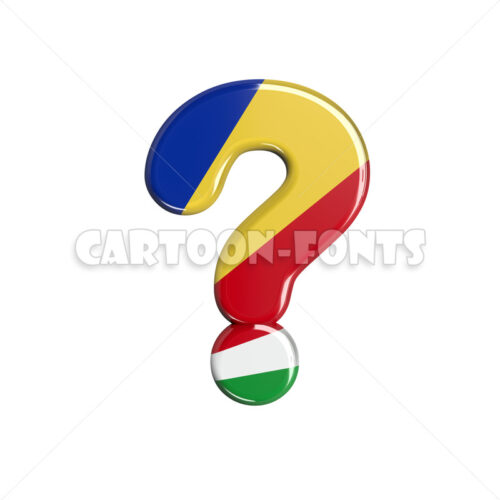 seychellois flag interrogation point - 3d symbol - Cartoon fonts - High quality 3d letters and signs illustrations