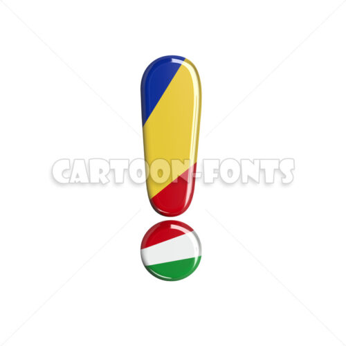 seychelles flag exclamation point - 3d sign - Cartoon fonts - High quality 3d letters and signs illustrations