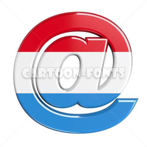 Luxembourg flag email sign - 3d sign - Cartoon fonts - High quality 3d letters and signs illustrations