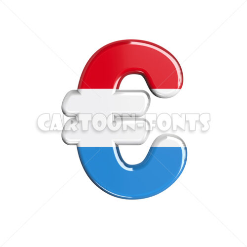 Luxembourg euro Money - 3d Money symbol - Cartoon fonts - High quality 3d letters and signs illustrations