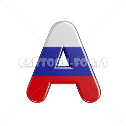 russian flag font A - Large 3d letter - Cartoon fonts - High quality 3d letters and signs illustrations
