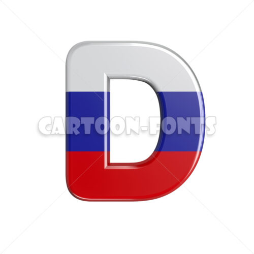 Russia letter D - Large 3d font - Cartoon fonts - High quality 3d letters and signs illustrations