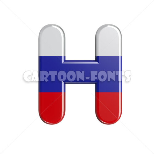 russian flag font H - Capital 3d letter - Cartoon fonts - High quality 3d letters and signs illustrations