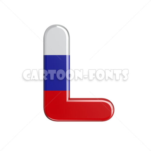 Russia letter L - Upper-case 3d font - Cartoon fonts - High quality 3d letters and signs illustrations