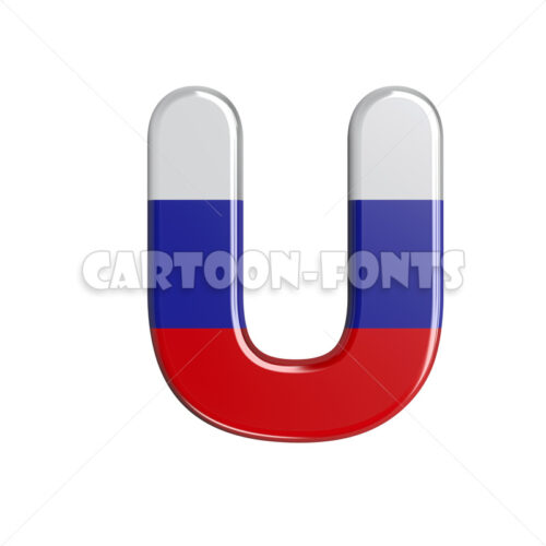 russian flag character U - uppercase 3d letter - Cartoon fonts - High quality 3d letters and signs illustrations