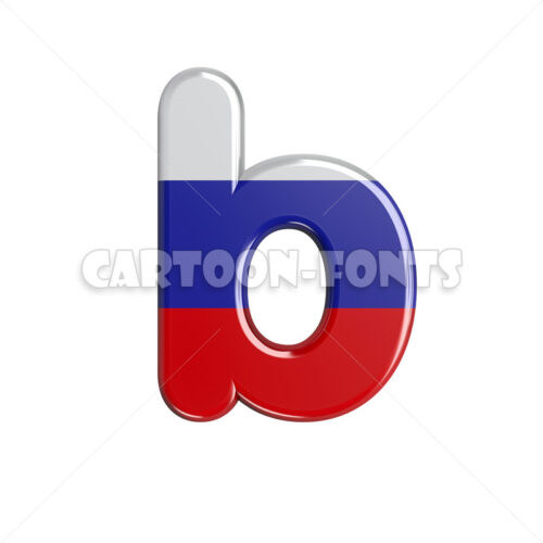 Russia flag font B - lowercase 3d character - Cartoon fonts - High quality 3d letters and signs illustrations