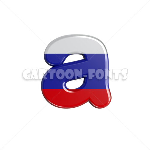 russian flag character A - Lower-case 3d font - Cartoon fonts - High quality 3d letters and signs illustrations