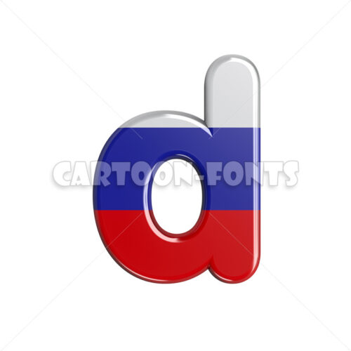 Russia character D - Lower-case 3d letter - Cartoon fonts - High quality 3d letters and signs illustrations