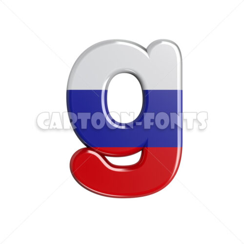 russian flag letter G - Minuscule 3d font - Cartoon fonts - High quality 3d letters and signs illustrations