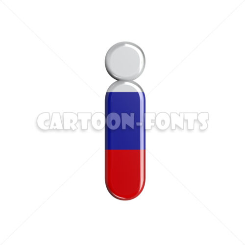 Russia flag font I - Lower-case 3d letter - Cartoon fonts - High quality 3d letters and signs illustrations