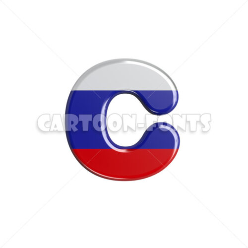 Russia flag letter C – Lower-case 3d font - Cartoon fonts - High quality 3d letters and signs illustrations