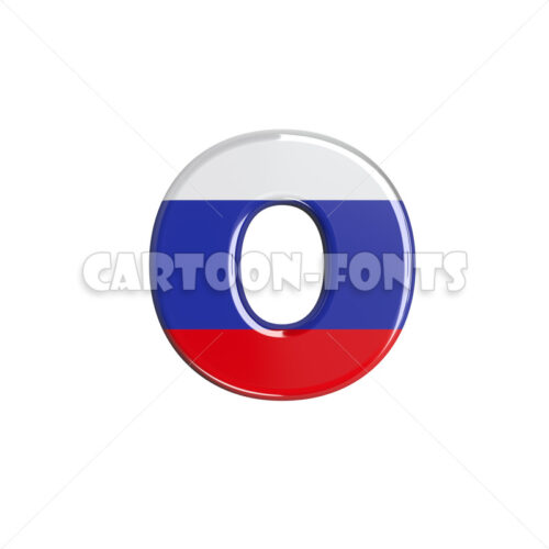 Russia character O - Lower-case 3d font - Cartoon fonts - High quality 3d letters and signs illustrations