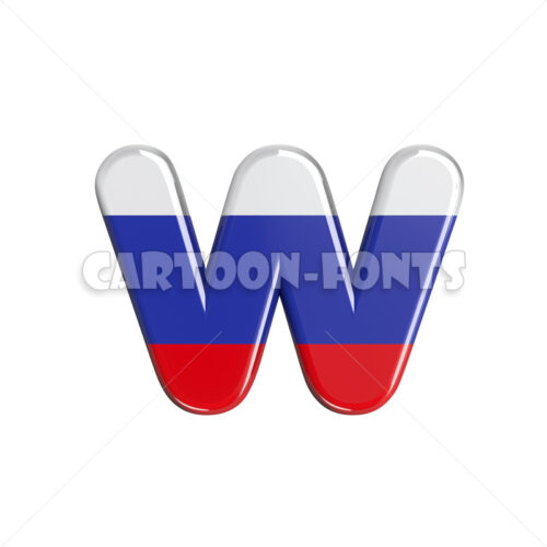 russian font W - Small 3d letter - Cartoon fonts - High quality 3d letters and signs illustrations