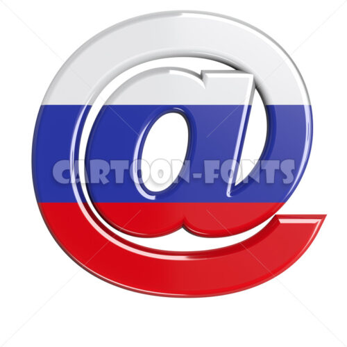 Russia flag email sign - 3d sign - Cartoon fonts - High quality 3d letters and signs illustrations