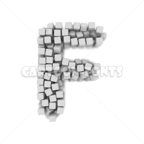 voxel character F - Large 3d letter - Cartoon fonts - High quality 3d letters and signs illustrations